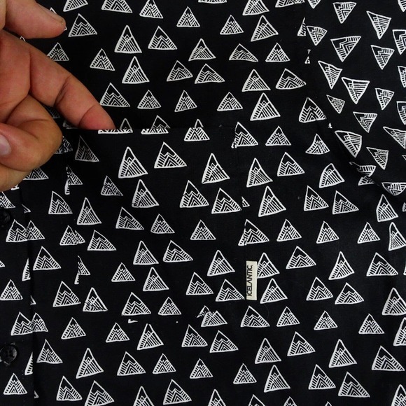 Icelantic Skis Shirt Men's Large Black and White Button-Up Hand Made in the USA - Picture 7 of 10